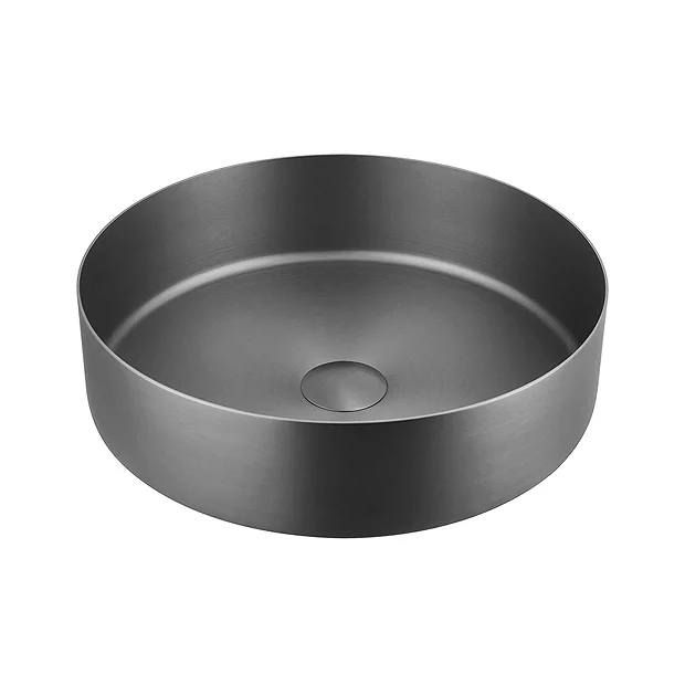 JTP Vos Brushed Black Round Stainless Steel Counter Top Basin + Waste 5 JTP Vos Brushed Black Round Stainless Steel Counter Top Basin + Waste - Image 3