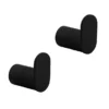 2 X Arezzo Matt Black Robe Hooks -Bathroom Discount Store 2xazbrk d1