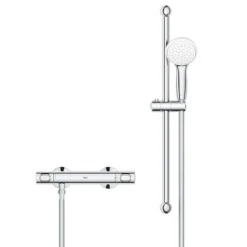 Grohe Precision Flow Thermostatic Shower Mixer 1/2" With Shower Set For Low Pressure 7 Grohe Precision Flow Thermostatic Shower Mixer 1/2" With Shower Set For Low Pressure -Bathroom Discount Store 34807000 d1