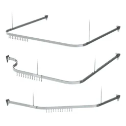 Aqualona Flexi Shower Curtain Track And Hooks