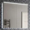HIB Ether 80 LED Illuminated Aluminium Mirror Cabinet -Bathroom Discount Store 50700 l