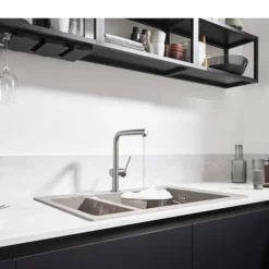 Hansgrohe Talis M54 270 Single Lever Kitchen Mixer With Pull Out Spray - Stainless Steel 11 Hansgrohe Talis M54 270 Single Lever Kitchen Mixer With Pull Out Spray - Stainless Steel -Bathroom Discount Store 72808800 d2