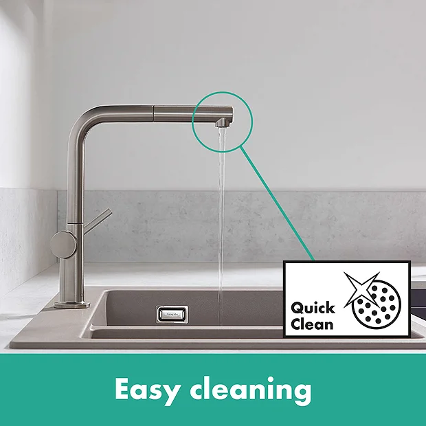 Hansgrohe Talis M54 270 Single Lever Kitchen Mixer With Pull Out Spray - Stainless Steel 7 Hansgrohe Talis M54 270 Single Lever Kitchen Mixer With Pull Out Spray - Stainless Steel - Image 5