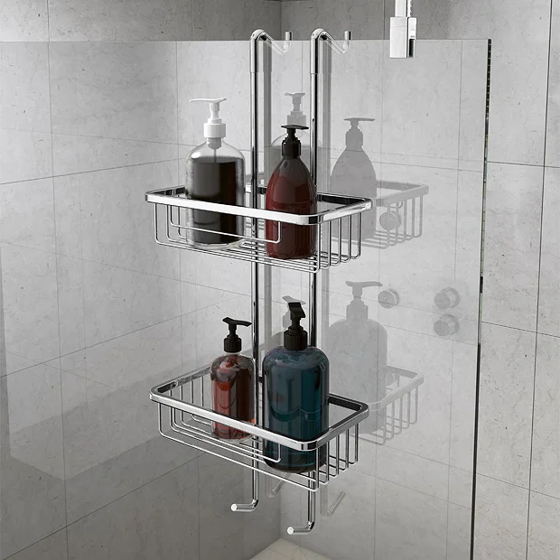 Alberta 2 Tier Hanging Shower Caddy - Chrome 4 Alberta 2 Tier Hanging Shower Caddy - Chrome - Image 2