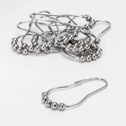 Croydex 12 Chrome Ball Shower Curtain Rings -Bathroom Discount Store ak141641ai2