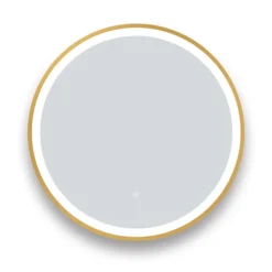 Arezzo Brushed Brass 600mm Round LED Illuminated Anti-Fog Bathroom Mirror -Bathroom Discount Store arzim08bb d2