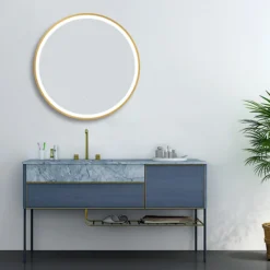 Arezzo Brushed Brass 700mm Round LED Illuminated Anti-Fog Bathroom Mirror 11 Arezzo Brushed Brass 700mm Round LED Illuminated Anti-Fog Bathroom Mirror -Bathroom Discount Store arzim09bb d3