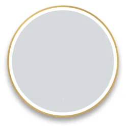 Arezzo Brushed Brass 800mm Round LED Illuminated Anti-Fog Bathroom Mirror -Bathroom Discount Store arzim10bb d1