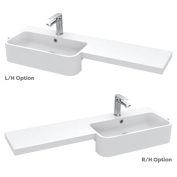 Arezzo 1100 Matt Green Semi-Recessed Round Combination Vanity Unit (Matt Black Flush & Handles) 8 Arezzo 1100 Matt Green Semi-Recessed Round Combination Vanity Unit (Matt Black Flush & Handles) - Image 6