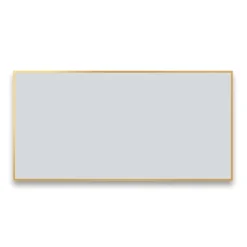 Arezzo Brushed Brass Square Edge Framed Bathroom Mirror - 1400 X 500mm -Bathroom Discount Store az147bb d1a