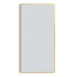 Arezzo Brushed Brass Square Edge Framed Bathroom Mirror - 1400 X 500mm