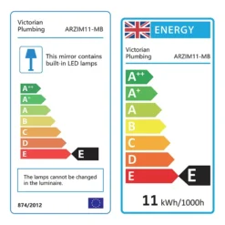 Arezzo Matt Black 600mm Round LED Illuminated Anti-Fog Bathroom Mirror -Bathroom Discount Store az47mb d2n