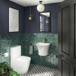 Arezzo Curved Ceramic One Piece Wall Hung Basin 1TH - 540mm Wide 7 Arezzo Curved Ceramic One Piece Wall Hung Basin 1TH - 540mm Wide -Bathroom Discount Store az500md2