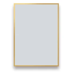 Arezzo Brushed Brass Square Edge 700 X 500 Mirror -Bathroom Discount Store az57bb d1d