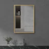 Arezzo Brushed Brass Square Edge 700 X 500 Mirror -Bathroom Discount Store az57bb d2