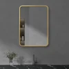 Arezzo Brushed Brass 700 X 500 Rectangular Mirror -Bathroom Discount Store az57cvbb d2