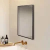 Arezzo Matt Black Square Edge 700 X 500 Mirror -Bathroom Discount Store az57mb d2 1