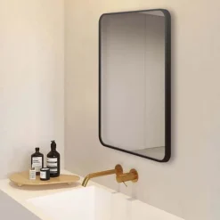 Arezzo Matt Black 700 X 500 Rectangular Mirror -Bathroom Discount Store az57mb d5