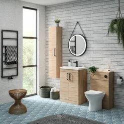 Arezzo 500 Rustic Oak WC Unit With Cistern + Modern Pan -Bathroom Discount Store az5wcok d1