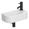 Arezzo 400 X 215mm Curved Wall Hung Cloakroom Basin - Matt White 2 Arezzo 400 X 215mm Curved Wall Hung Cloakroom Basin - Matt White -Bathroom Discount Store az7824wd3