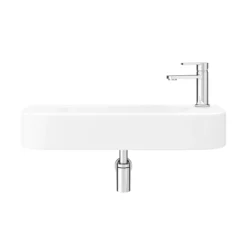 Arezzo 710 X 275mm Curved Wall Hung 1TH Basin -Bathroom Discount Store az78517 n d2