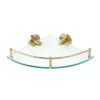 Arezzo Brushed Brass Glass Corner Shelf -Bathroom Discount Store az8117bb lrg
