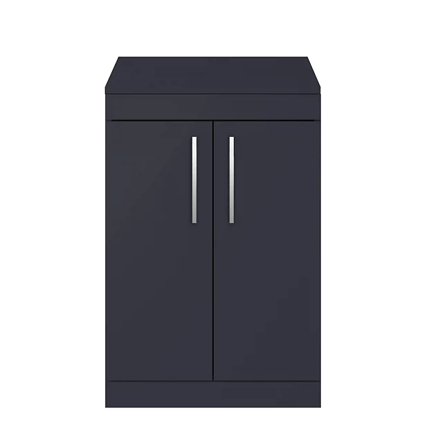 Arezzo Floor Standing Countertop Vanity Unit - Matt Blue - 600mm With Chrome Handles 6 Arezzo Floor Standing Countertop Vanity Unit - Matt Blue - 600mm With Chrome Handles - Image 4