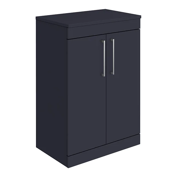 Arezzo Floor Standing Countertop Vanity Unit - Matt Blue - 600mm With Chrome Handles 4 Arezzo Floor Standing Countertop Vanity Unit - Matt Blue - 600mm With Chrome Handles - Image 2