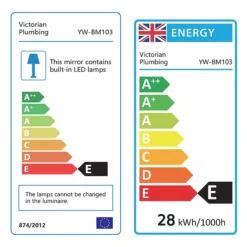 Arezzo Bulb Matt Black 500 X 700mm LED Illuminated Mirror With Motion Sensor + Anti-Fog -Bathroom Discount Store azbm103 d2