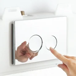 Arezzo Compact Concealed Cistern With Brushed Brass Flush Plate - Round Buttons -Bathroom Discount Store azccbrar d3