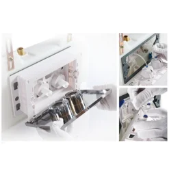 Arezzo Compact Concealed Cistern With Brushed Brass Flush Plate - Round Buttons -Bathroom Discount Store azccbrar d4