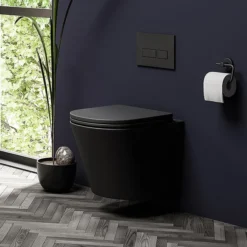 Arezzo Compact Top/Front Flush Toilet Frame With Matt Black Flush - Square Buttons 8 Arezzo Compact Top/Front Flush Toilet Frame With Matt Black Flush - Square Buttons -Bathroom Discount Store azcfsmbd1