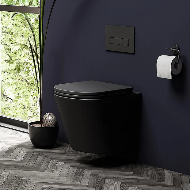 Arezzo Compact Top/Front Flush Toilet Frame With Matt Black Flush - Square Buttons 5 Arezzo Compact Top/Front Flush Toilet Frame With Matt Black Flush - Square Buttons - Image 3