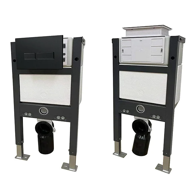 Arezzo Compact Top/Front Flush Toilet Frame With Matt Black Flush - Square Buttons 6 Arezzo Compact Top/Front Flush Toilet Frame With Matt Black Flush - Square Buttons - Image 4