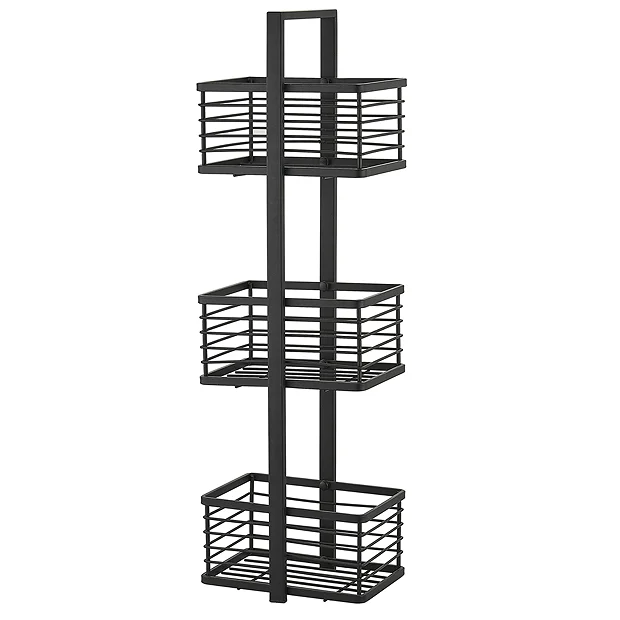 Arezzo 3-Tier Freestanding Shower Caddy Matt Black 3 Arezzo 3-Tier Freestanding Shower Caddy Matt Black