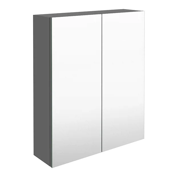 Arezzo 600 Matt Grey 2-Door Mirror Cabinet 3 Arezzo 600 Matt Grey 2-Door Mirror Cabinet - Image 2