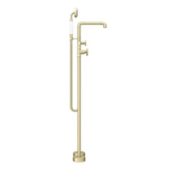 Arezzo Brushed Brass Industrial Style Freestanding Bath Shower Mixer Tap 11 Arezzo Brushed Brass Industrial Style Freestanding Bath Shower Mixer Tap -Bathroom Discount Store azisbb05 n d3