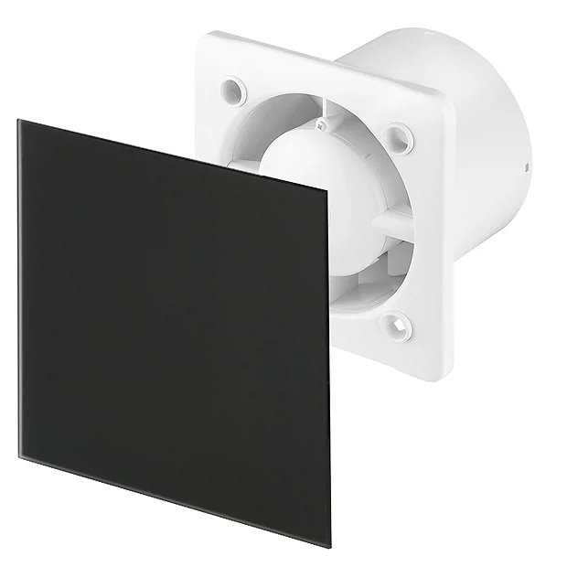 Arezzo 100mm Silent Extractor Fan - Humidistat - Black Glass 4 Arezzo 100mm Silent Extractor Fan - Humidistat - Black Glass - Image 2