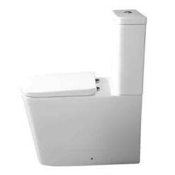 Arezzo Square BTW Close Coupled Rimless Toilet With Soft Close Seat -Bathroom Discount Store azssqbtwcc d1