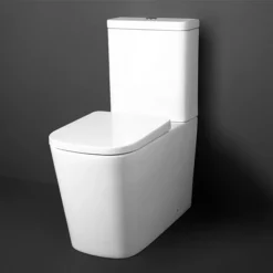 Arezzo Square BTW Close Coupled Rimless Toilet With Soft Close Seat -Bathroom Discount Store azssqbtwcc lrg