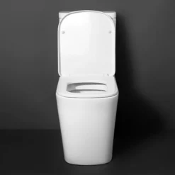 Arezzo Square BTW Close Coupled Rimless Toilet With Soft Close Seat -Bathroom Discount Store azssqcc d2