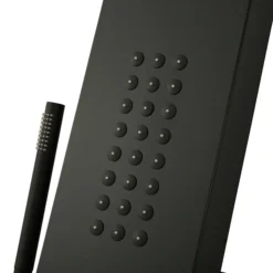 Arezzo Shower Tower Panel - Matt Black (Thermostatic) -Bathroom Discount Store azstp5mb d4