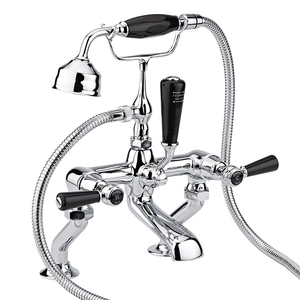 Hudson Reed Topaz Black Lever Deck Mounted Bath Shower Mixer Tap + Shower Kit 4 Hudson Reed Topaz Black Lever Deck Mounted Bath Shower Mixer Tap + Shower Kit - Image 2