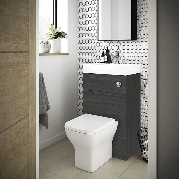 Brooklyn 500mm Hacienda Black 2-In-1 Combined Wash Basin & Toilet 4 Brooklyn 500mm Hacienda Black 2-In-1 Combined Wash Basin & Toilet - Image 2