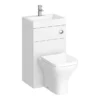 Brooklyn 500mm White Gloss 2-In-1 Combined Wash Basin & Toilet -Bathroom Discount Store bcomwht detail2