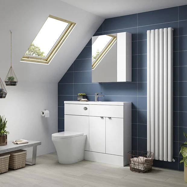 Brooklyn 1100mm White Gloss Slimline Combination Furniture Pack 3 Brooklyn 1100mm White Gloss Slimline Combination Furniture Pack