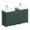 Chatsworth Traditional Green Double Basin Vanity + Cupboard Combination Unit 2 Chatsworth Traditional Green Double Basin Vanity + Cupboard Combination Unit -Bathroom Discount Store cgrn142pk n d1