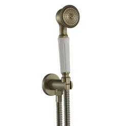 Chatsworth 1928 Antique Brass Traditional Shower With Concealed Valve, 8" Head + Handset -Bathroom Discount Store ch63vabpk1d4