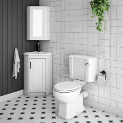 Chatsworth Corner Mirror Cabinet White -Bathroom Discount Store chatcrnwhtmb d4
