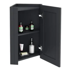 Chatsworth Corner Mirror Cabinet Graphite -Bathroom Discount Store cnrmcabblk d1